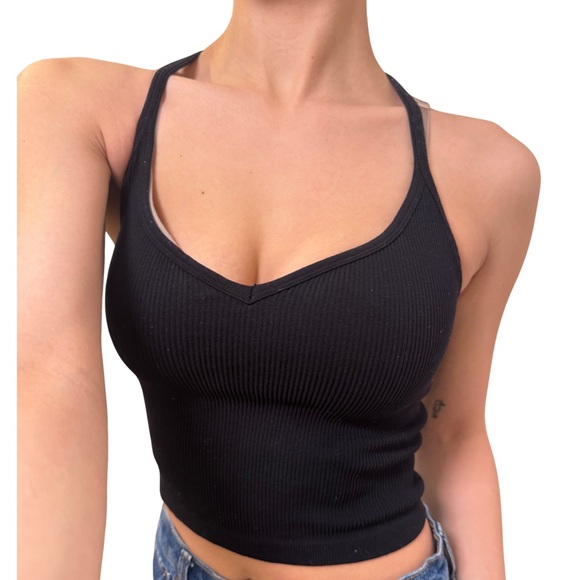 Black Ribbed Tank Top - Picture 4 of 7